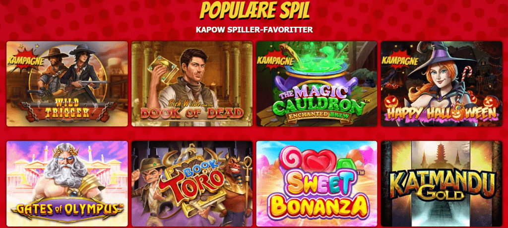 Kapow Casino Spil