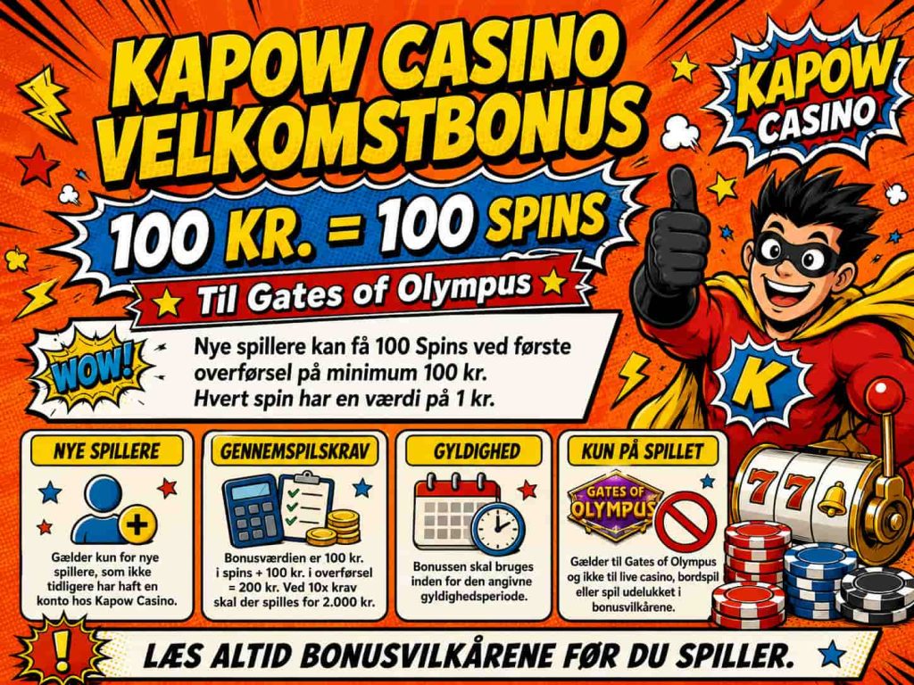 Kapow Casino velkomstbonus